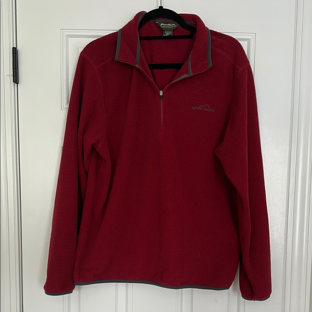 Red Eddie Bauer Quarter-Zip Pullover
